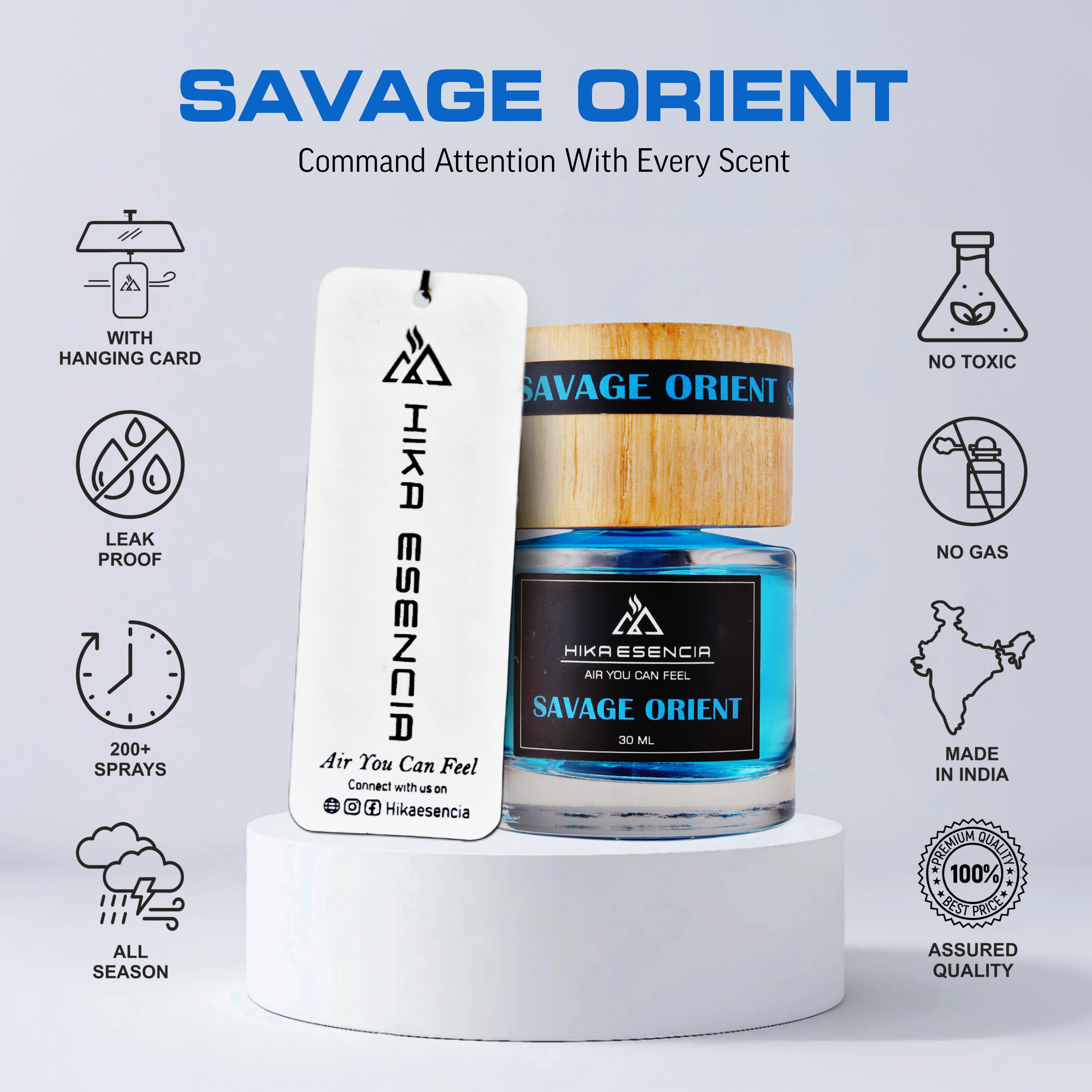 Savage Orient Luxurious Car Perfume Spray with Hanging Card