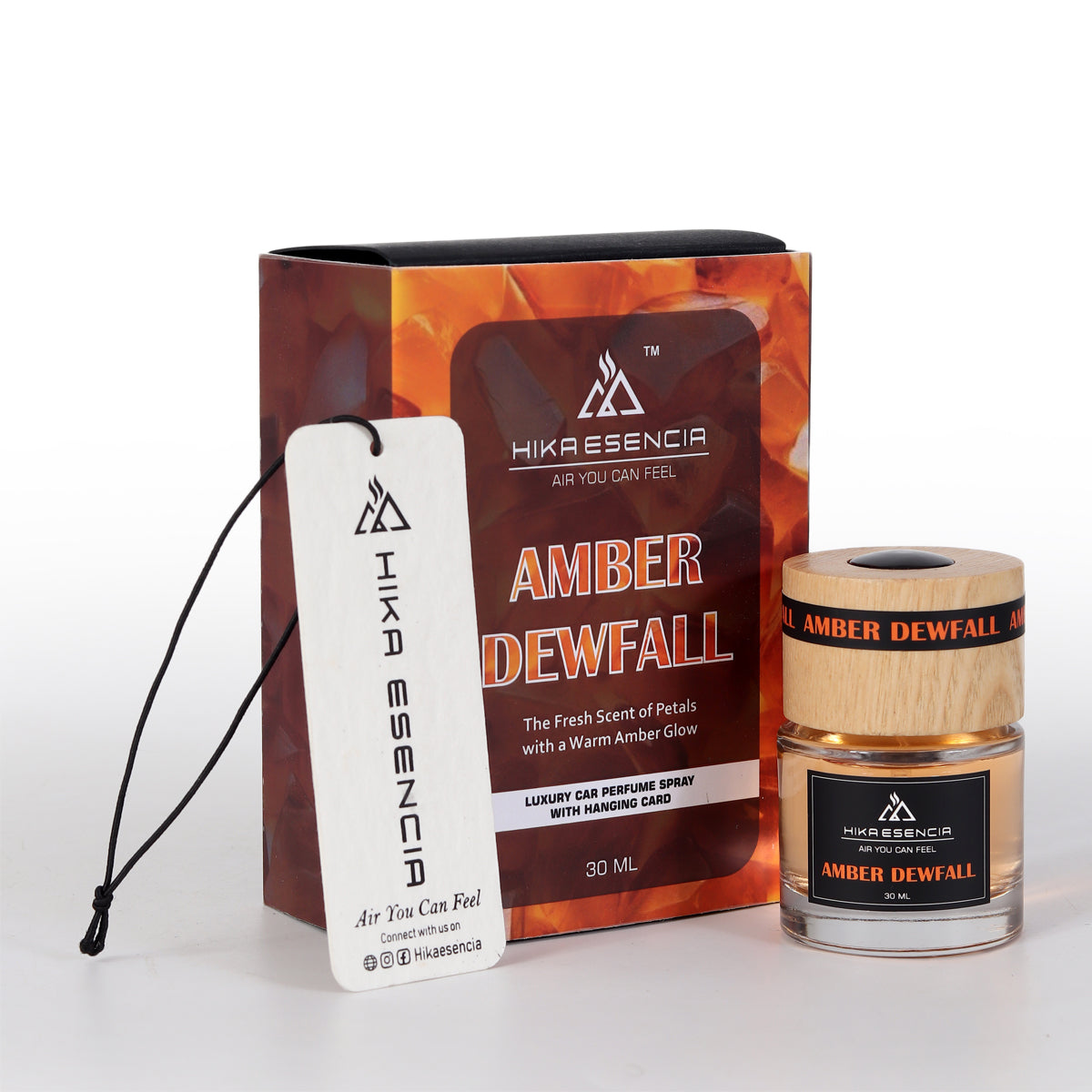 Amber Dewfall Luxurious Car Perfume Spray with Hanging Card