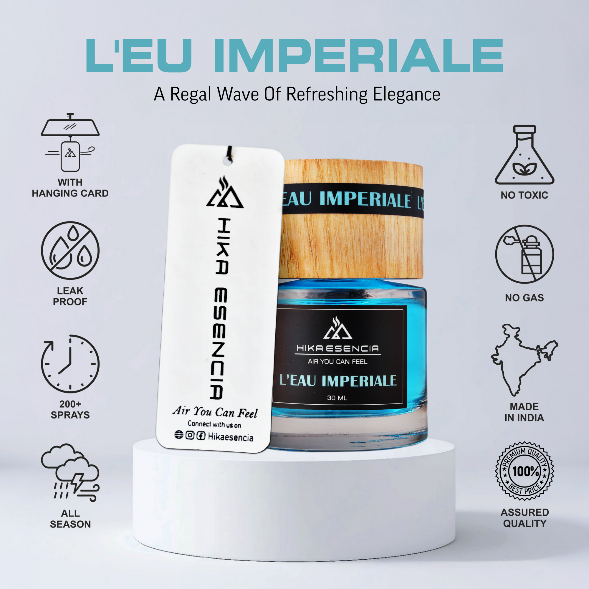 L’Eau Imperiale Luxurious Car Perfume Spray with Hanging Card