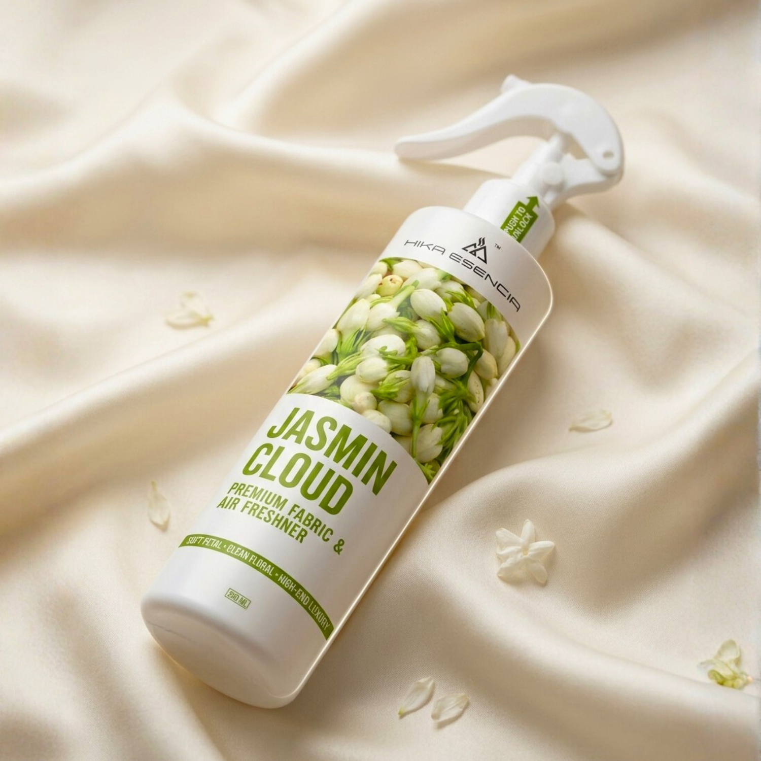 Jasmin Cloud Premium Fabric & Air Freshener Spray | Long Lasting Floral Fragrance | Sofa, Curtains, Bed | 200 ML