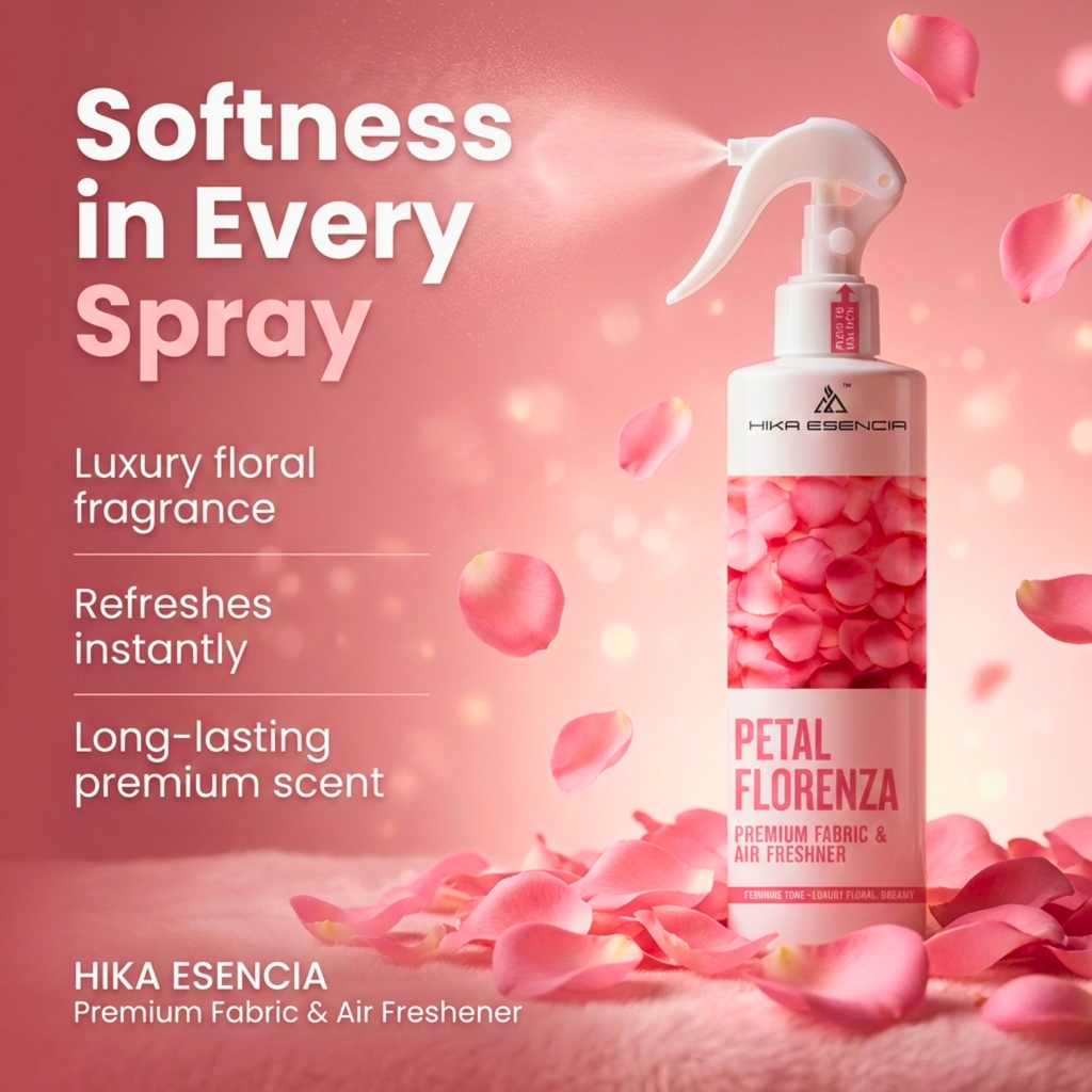 Petal Florenza Premium Fabric & Air Freshener | Soft Floral Luxury Spray | 200 ML