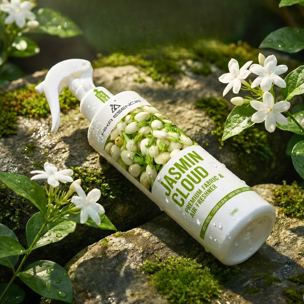Jasmin Cloud Premium Fabric & Air Freshener Spray | Long Lasting Floral Fragrance | Sofa, Curtains, Bed | 200 ML