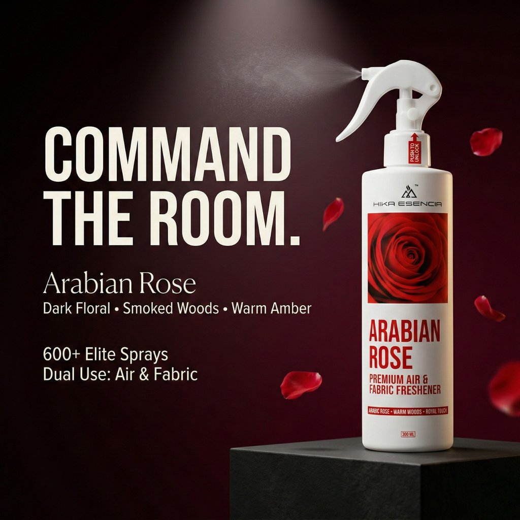 Arabian Rose Premium Fabric & Air Freshener | Royal Rose Fragrance Spray | Long Lasting | 200 ML