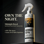 Midnight Royal Premium Fabric & Air Freshener Spray | Long Lasting Floral Fragrance | Sofa, Curtains, Bed | 200 ML