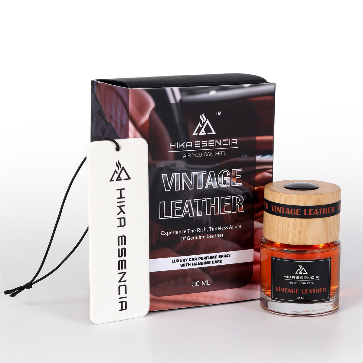 Vintage Leather Luxurious Car Perfume Spray with Hanging Card